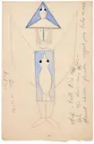 Costume bleu oiseau du Saint-Esprit by Marie Vassilieff, 1927, Crayon et aquarelle sur papier, sold Jun 2026