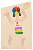 Le sportif, 1927-1928 by Marie Vassilieff, Crayon et aquarelle sur papier, sold Jun 2026