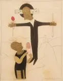 Claude Duboscq et son épouse by Marie Vassilieff, 1926, Technique mixte sur papier, sold Jun 2026