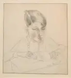 Pierre Vassilieff lisant, c. 1927 by Marie Vassilieff, Fusain, sold Jun 2026