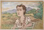 Autoportrait dans l'arrière-pays, c. 1942-1943 by Marie Vassilieff, Crayon et gouache, sold Jun 2026