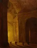 La basilique Saint Pierre illuminée, effet de nuit by Hubert Robert, Huile sur toile, sold Jun 2026