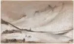 "Sommet du mont Stafsheidi" by Auguste Étienne François Mayer, 1836, Crayon et rehauts de blanc, sold Jun 2026