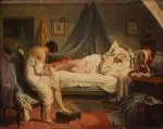 Deux jeunes filles dans une mansarde by Antoine Rivoulon, 1849, Huile sur panneau, sold Jun 2026