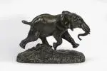 Eléphant du Sénégal, le modèle créé vers 1874 by Antoine-Louis Barye, Bronze à patine brune et verte, sold Jun 2026