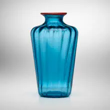 Monofiori Rigadin vase by Venini, 2001, ribbed glass with applied lip, sold Aug 2024