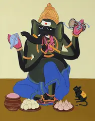Untitled by Thota Vaikuntam, Acrylic on canvas, sold Aug 2025