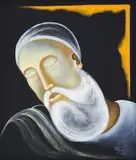 Guru Nanak by Arpana Caur, 2023, Oil on canvas, sold Aug 2025