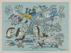 Untitled by Jyoti Bhatt, Hand-coloured etching on paper, sold Aug 2025