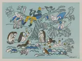 Untitled by Jyoti Bhatt, Hand-coloured etching on paper, sold Aug 2025