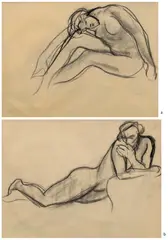 Untitled by Amrita Sher-Gil, Charcoal on paper, sold Sep 2025