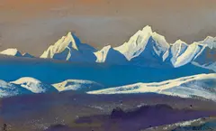 Qaraqorum (Karakoram) by Nicholas Roerich, Tempera on card, sold Sep 2025