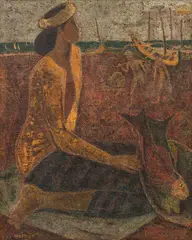 Fresh Fish by K. K. Hebbar, Oil on canvas, sold Sep 2025