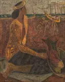 Fresh Fish by K. K. Hebbar, Oil on canvas, sold Sep 2025
