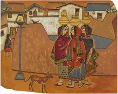 Untitled by A. A. Almelkar, Gouache on cardboard pasted on mount board, sold Sep 2025