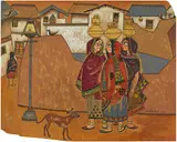 Untitled by A. A. Almelkar, Gouache on cardboard pasted on mount board, sold Sep 2025