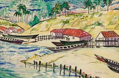 Untitled by F. N. Souza, 1940, Watercolour and ink on paper, sold Sep 2025