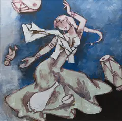 Untitled (Anarkali) by M. F. Husain, Acrylic on canvas, sold Sep 2025