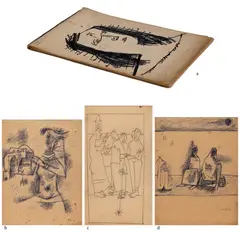 Untitled (Sketchbook) by M. F. Husain, 1957, Mixed media on paper, sold Sep 2025