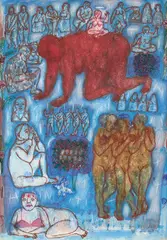 Untitled by Arpita Singh, Watercolour on paper, sold Sep 2025