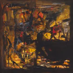 Untitled by S. H. Raza, Acrylic on canvas, sold Sep 2025