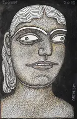Untitled by Jogen Chowdhury, 2018, Mixed media on paper pasted on mount board, sold Sep 2025