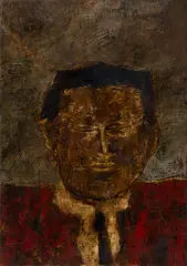 Untitled (Portrait of a Man) by Akbar Padamsee, Oil on canvas, sold Sep 2025