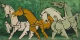 Untitled by M. F. Husain, Oil on canvas, sold Sep 2025
