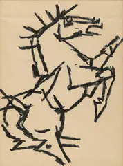 Untitled by M. F. Husain, Pastel on paper pasted on mount board, sold Sep 2025