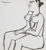 Untitled by K. Laxma Goud, Pen and ink on paper, sold May 2025