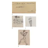 Untitled by K. K. Hebbar, Pen and ink on paper pasted on mount board, sold May 2025