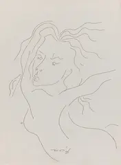 Untitled by Ghulam Rasool Santosh, 1966, Pen and ink on paper, sold May 2025