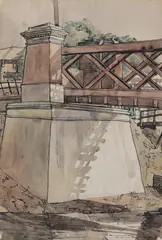 Untitled by Bikash Bhattacharjee, Watercolour and ink on paper, sold May 2025