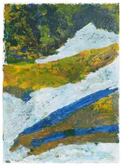 Untitled by Ram Kumar, 2017, Acrylic on paper pasted on mount board, sold May 2025