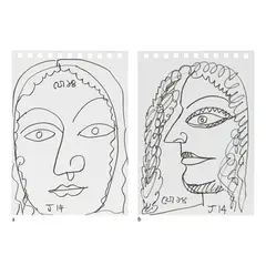 Untitled by Jogen Chowdhury, Felt tip pen on paper, offered May 2025