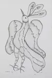Mor (Gond Art) by Jangarh Singh Shyam, 1993, Pen and ink on paper, sold May 2025