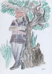 Untitled by Krishen Khanna, Mixed media on paper, sold May 2025