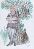Untitled by Krishen Khanna, Mixed media on paper, sold May 2025