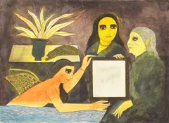 The Mirror by Badri Narayan, 1994, Watercolour on paper, offered May 2025