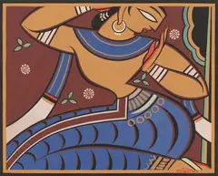 Untitled by Jamini Roy, Tempera on paper, sold Jun 2025