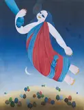 The Flight by Dharamanarayan Dasgupta, Acrylic on cloth pasted on paper, sold Jun 2025