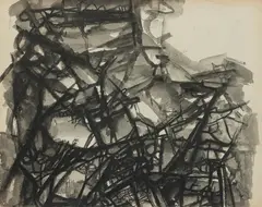 Untitled by Ram Kumar, Ink on paper pasted on mount board, sold Jun 2025