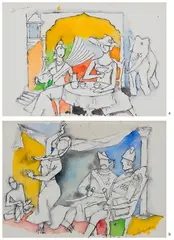 Untitled by M. F. Husain, Watercolour on paper, sold Jun 2025