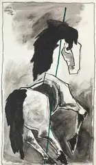 Untitled by M. F. Husain, Oil on canvas, sold Jun 2025