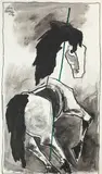 Untitled by M. F. Husain, Oil on canvas, sold Jun 2025