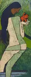 Monsoon Drenched Her Body Green by M. F. Husain, Acrylic on canvas, offered Jun 2025