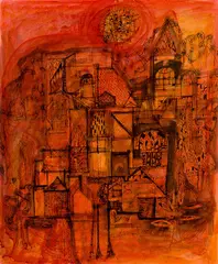 Sunrise by Avinash Chandra, 1959, Watercolour and pen on paper, sold Jun 2025