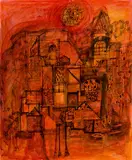 Sunrise by Avinash Chandra, 1959, Watercolour and pen on paper, sold Jun 2025