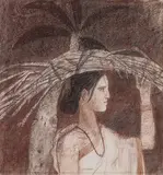 Towards Home by Ganesh Pyne, Conte on paper, sold Jun 2025
