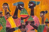 Untitled by A. A. Almelkar, Gouache on paper pasted on canvas, sold Jun 2025